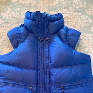 Blue pouf vest